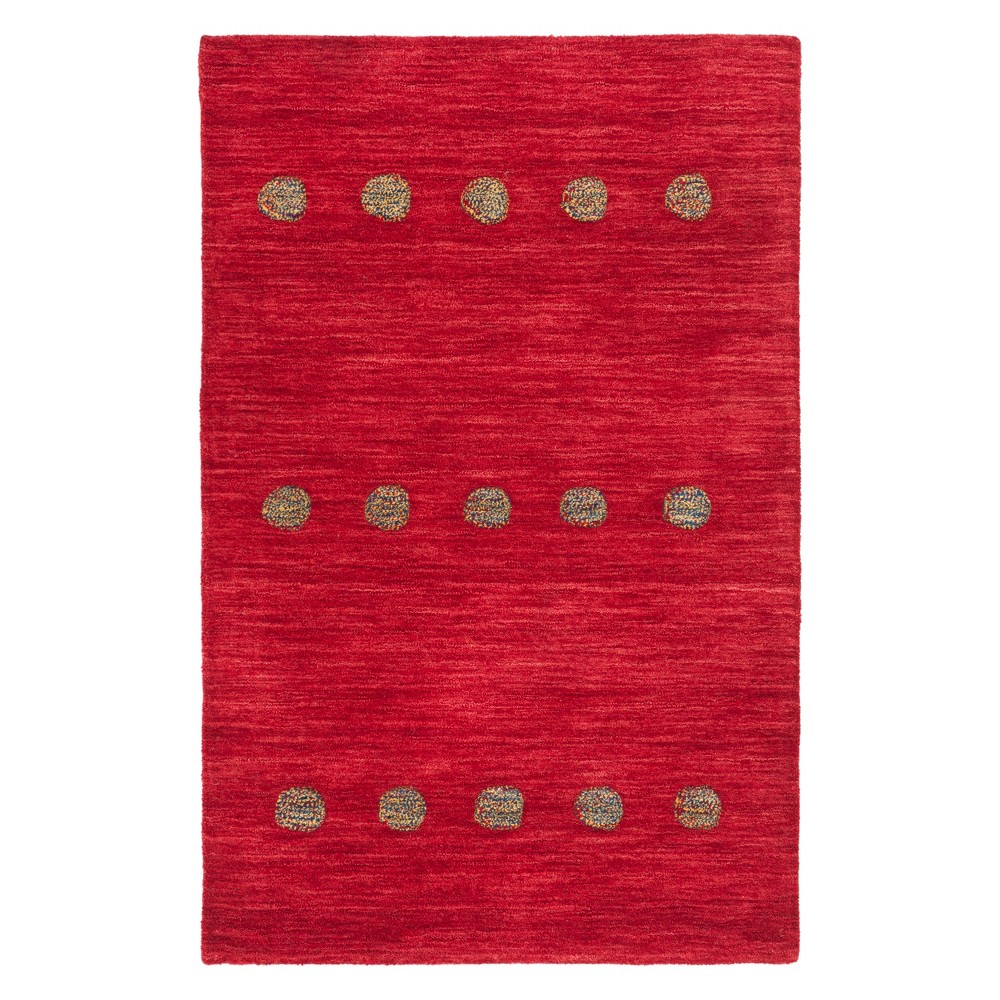 3'x5' Polka Dots Loomed Accent Rug Red - Safavieh