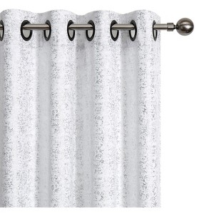 Kate Aurora 2 Pack Glam Metallic Sparkle Thermal Light Filtering Grommet Top Curtains - 1 of 4