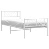 vidaXL Twin Metal Bed Frame with Headboard & Footboard, Sturdy Seel, White, No Mattress - 2 of 4