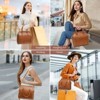 Paaaawaters Crossbody Bags for Women, Leather Satchel Shoulder, Medium Purse Travel Handbags, Work Tote Bags for Business Travel - 3 of 4