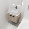 Vynxaria 24 in. Single Suspended White Oak Plywood Bath Vanity with White Flat Stone Counter KD-PACKING Ready to Assemble - 3 of 4