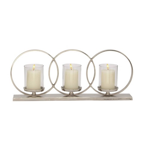 Set Of 2 Metal Candle Holders With Ship Anchor Design - Olivia & May :  Target