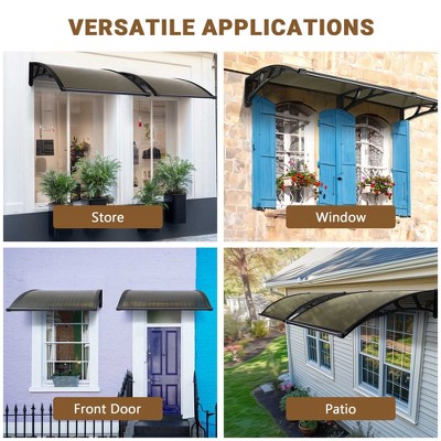 Yescom 80"x40" Brown and Black Polycarbonate Door Window Awning
