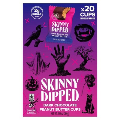 SkinnyDipped Dark Chocolate Peanut Butter Cups Halloween Candy Box - 10.6oz/20ct
