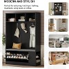 Entryway Bench with Coat Rack, 5-in-1 Hall Tree with Shoes Storage Cushion and 3 Sturdy Hooks for Hallway/Entryway/Living Room - 4 of 4