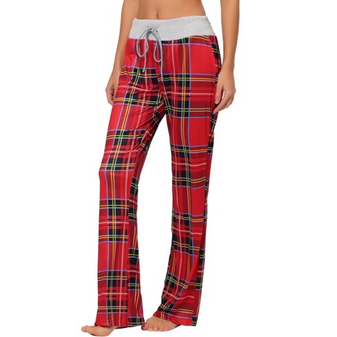 Cheibear Womens Sleepwear Pajamas Yoga Casual Trousers Wide Leg Lounge ...