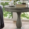 UPHA 26-inch Round Wooden Pedestal Side Table - 3 of 4