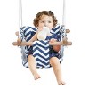 Costway Baby Canvas Hanging Swing Cotton Hammock Toy for Toddler BluePink - 2 of 4