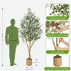 Olive Trees Artificial Indoor, Artificial Plants, Olive Tree with Planter, Fake Topiary Silk Tree with Natural Wood Trunk and Lifelike Fruits - 2 of 4
