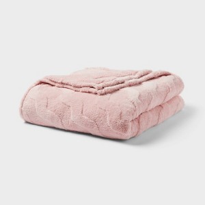 Wavy Jacquard Plush Blanket - Room Essentials™ - 1 of 3