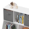 4-Cube Kids Bookshelf - Toy Storage Organizer for Playroom, Nursery & Kindergarten - White-Gray - 3 of 4