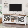 Jojoka 75 Inch TV Stand, Farmhouse Entertainment Center with Sliding Barn Doors,White - 4 of 4