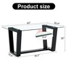 NicBex 63 Inch Rectangle Dining Table with Tempered Glass Tabletop and MDF Trapezoid Bracket for 6 to 8,Living Meeting Room - 3 of 4