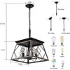 4-Light Kitchen Island Light 0-40'' Adjustable Height Retro Design Farmhouse Style Chandeliers Ceiling Pendant (15.7'' L X 15.7'' W X 20.3 ''H) - 3 of 4