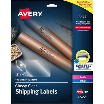 Avery Mailing Labels Shipping 2"x4" 100/PK Glossy CL 6522