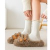 Anna-Kaci Women's 4 Pairs Knit Socks with Ribbed Texture Lace Ruffle Trim Ribbed Cuffs Soft Stretch Fabric - 3 of 4