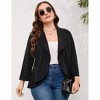 Coolmee Women's Plus Size Blazer Long Sleeve Classic Draped Open Front Work Office Blazer Jackets - 3 of 4