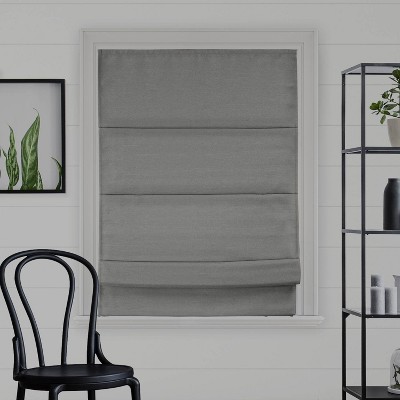 Del Mar Pearl Grey Cordless Blackout Roman Shade 31" x 64"