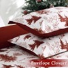 Christmas Duvet Cover Set, Soft Microfiber, Reversible Red Holiday Bedding with Reindeer Print, Decorative Comforter Cover - 3 of 4
