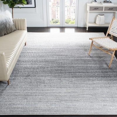 Grey and Ivory Ombre Hand-knotted Synthetic Area Rug