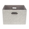 Lambs & Ivy Gray Foldable/Collapsible Storage Bin/Basket Organizer with Handles - 2 of 4