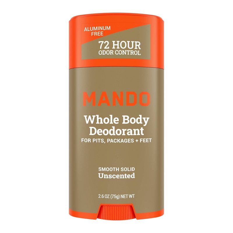 Mando Whole Body Deodorant - Men&#8217;s Aluminum-Free Smooth Solid Stick Deodorant - Unscented - 2.6oz, 1 of 12