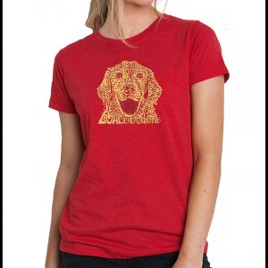 LA Pop Art Women's Premium Blend Word Art T-shirt - Dog - 1 of 4