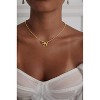 Dainty Bow Pendant Necklace, 14K Gold Plated Non-Tarnish Trendy Jewelry Gift silver-6 - 2 of 4