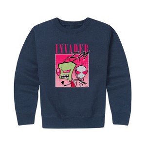 Boys' - Invader ZIM - ZIM and GIR Graphic Long Sleeve Fleece Sweatshirt - 1 of 4