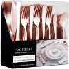 Attop Rose Gold Plastic Silverware Set (160 Bulk Pack) Disposable Cutlery Utensils Heavy Duty Rose Gold Flatware - 4 of 4