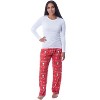 Peanuts Womens' Snoopy and Woodstock Ho Ho Ho Ugly Sweater Pajama Pants Red - 4 of 4