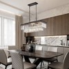 TOBILI Chandeliers,Rectangular Crystal Chandelier Adjustable,E12 Modern Industrial Crystal Lights,Black(Bulb Not Included) - 2 of 4
