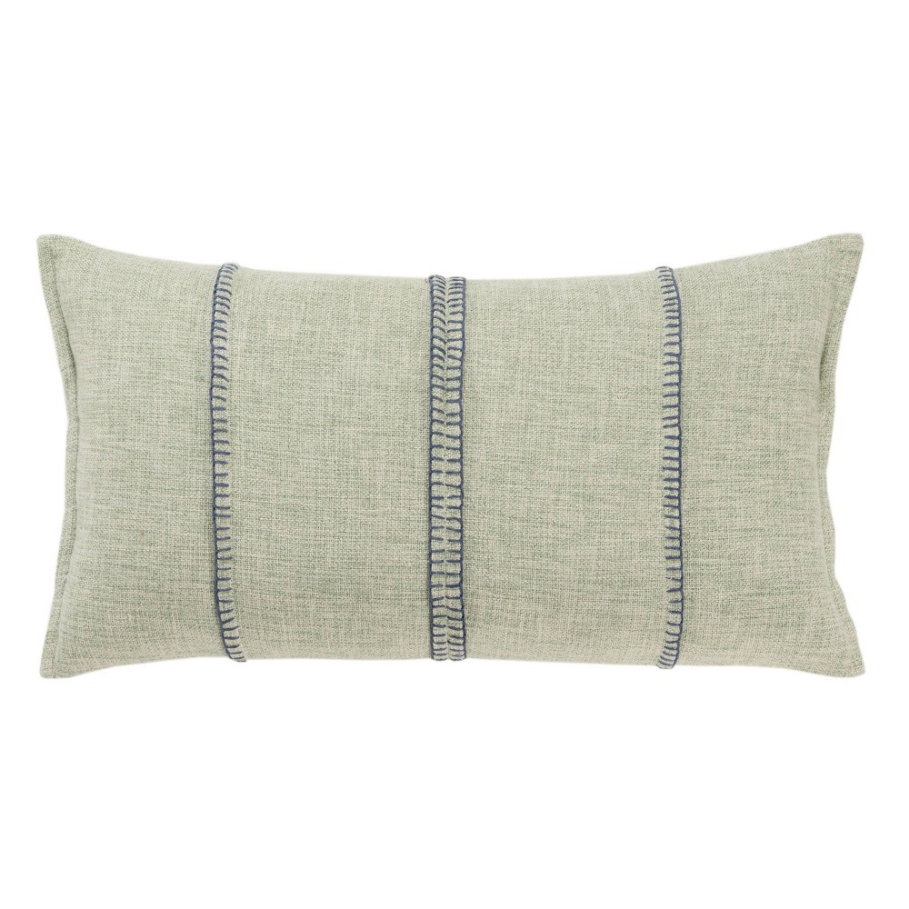 Photos - Pillowcase 14"x26" Oversized Solid Lumbar Throw Pillow Cover Green - Rizzy Home
