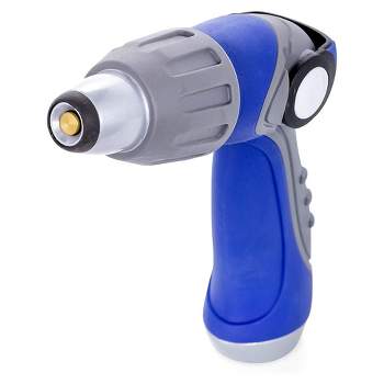 Camco 41986 Thumb Lever Knob Flow Control Spray Nozzle with Adjustable Spray Patterns and Rubber Comfort Grip, Fits All Standard Sized Hoses, Blue