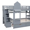 NicBex Full Size Bunk Bed Castle Shape Loft Bed with 2 Drawers, 3 Shelves, Storage Stairs, Slide and Guardrail, No Box Spring Required - 4 of 4