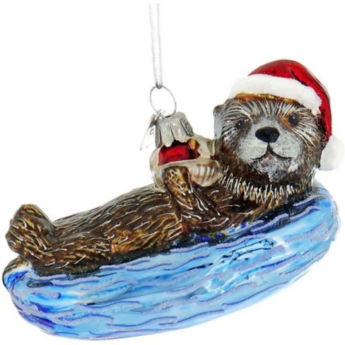 Kurt Adler Noble Gems Glass Ornament for Christmas Tree, Sea Otter - image 1 of 1