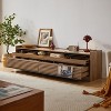 VYNXARIA Modern TV Stand,4 Drawer Design with Tempered Glass,Versatile for Any Decor Style,Walnut - 3 of 4