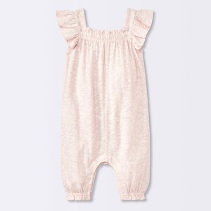 Baby Girls' Floral Modal Jersey Long Legged Romper - Cloud Island™ Pink - 1 of 4