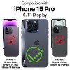 Vena vArmor Rugged Case for Apple iPhone 15 Pro, Military Grade Drop Protection Armor with Kickstand Holster Belt Clip - Graphite Gray - 2 of 4