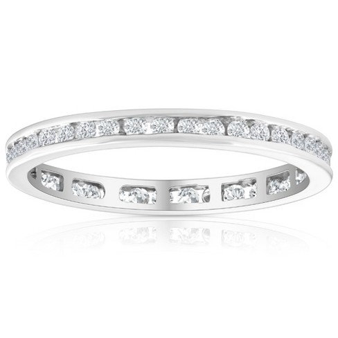 Pompeii3 1/2 Ct Round Diamond Ladies Eternity Wedding Ring 10k White Gold - image 1 of 4