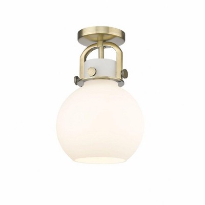 Newton Sphere - 1 Light Flush Mount In Industrial Style-12 Inches Tall and 8 Inches Wide