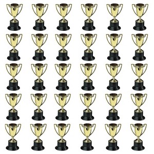 4" Small Goldtone Cup-Style Trophies on Round Black Base - 24 Pc. - 1 of 4