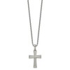 Chisel Stainless Steel Brushed Cross Pendant on a 20" Box Chain Necklace - 3 of 4