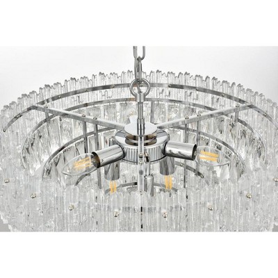 Emilia Chrome 21-Inch Crystal Chandelier with Royal Cut Crystals