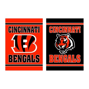 Evergreen Garden Flag Embossed Suede, Cincinnati Bengals Double Sided Indoor Outdoor Decor 18" x 12.5" - 1 of 2