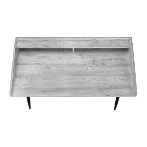 Vynxaria 48" Grey Laminate Black Metal Computer Desk Modern Home Office Workstation with Storage Shelves - 1 of 4
