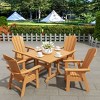 WestinTrends 5 Piece Outdoor Patio Dining Square Table and Curved Back Armchair Set - 2 of 2