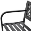 vidaXL Patio Bench 46.5 in. Steel Black - 3 of 4