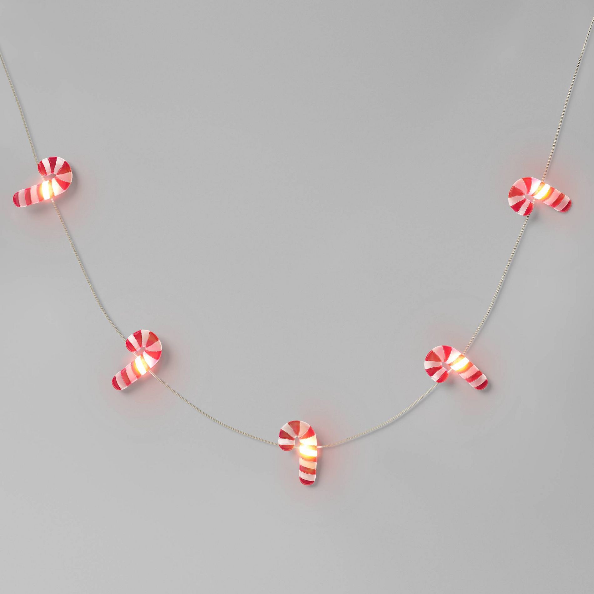 20ct LED Battery Operated Christmas Candy Cane Dew Drop Lights Warm White with Silver Wire - Wondershop™