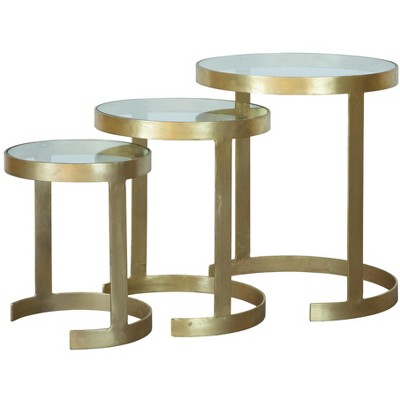 Hekman 28304 Brass Nest Of Tables Special Reserve.